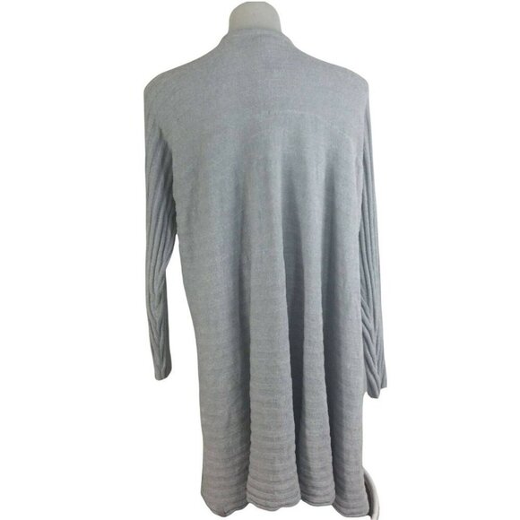 Tommy Bahama Open Front Gray Island Soft Waterfall Rib Cardigan Sweater L/XL NWT - Picture 4 of 7
